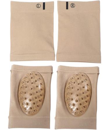 FRCOLOR Foot Massage Insoles - Arch Support Gel Inserts for Plantar Flat Feet | Unisex Foot Pads | Khaki | 1 Pair - Buy Online on GoSupps.com