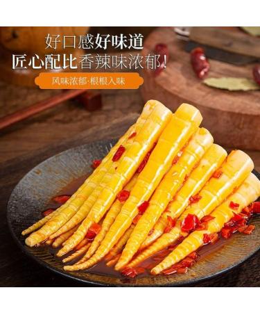 Spicy red oil bamboo shoots tip 65g instant bamboo shoots spicy leisure snacks Chinese specialty crispy bamboo shoots Hand-peeling bamboo shoots Vegetable pickles lunch dinner (1bag) - Buy Online on GoSupps.com