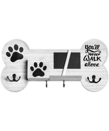Emotiset Wooden Dog & Pet Accessories Coat Rack - Customizable with Chalkboard in Vintage White | International Shipping Available - Buy Online on GoSupps.com