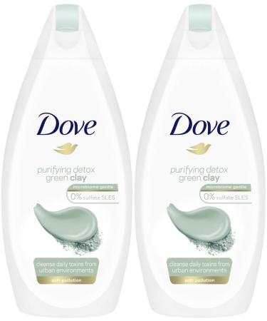 Dove Purifying Detox Green Clay Body Wash 16.9 Ounce / 500 Ml (Pack of 2) International Version