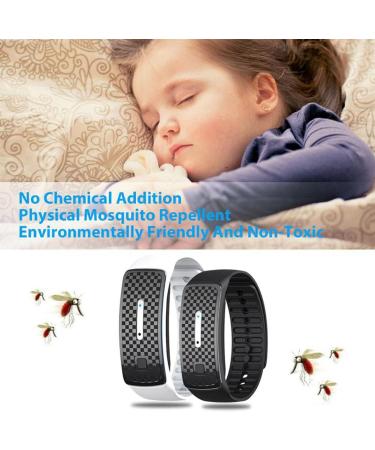 Lichengtai Waterproof Ultrasound Mosquito Protection Bracelet - Reusable Anti-Mosquito Band for Children & Adults - Black - Buy Online on GoSupps.com