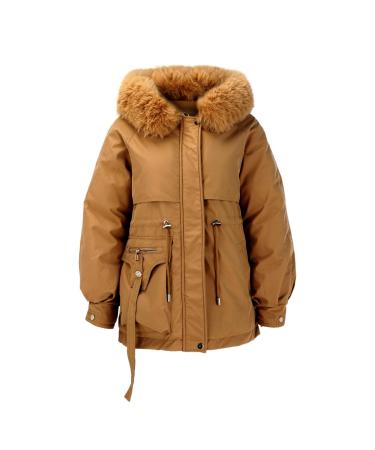 Hehiy ladies winter coat warm quilted coat long with removable hood creamkatzii winter jacket lang women women jacket winter sale cheap offers coat women beige xxl coffee