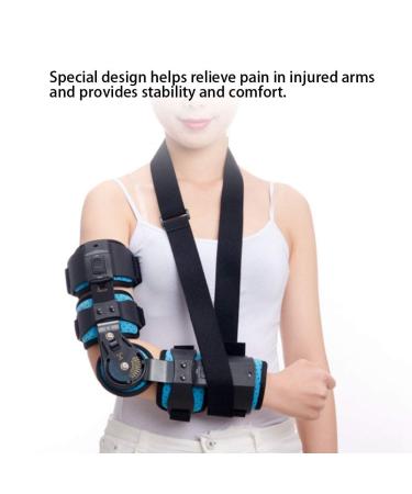 Buy Hinged Elbow Brace - Adjustable Stainless Steel Arm Support for Injury Recovery (Blue) | Breathable & Comfortable - One Size Fits All - Buy Online on GoSupps.com