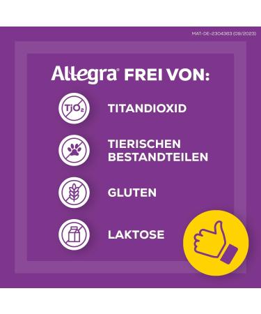 Allegra Allergy Tablets 2 x 50 pcs - Fast & 24-Hour Relief from Hay Fever Animal Hair Mold Allergy - Antihistamine with Bilastin - Buy Online on GoSupps.com