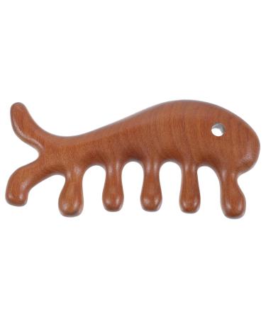 Healvian Fish-Shaped Massage Comb Set - 4-Piece Wooden Scalp Massager & Broad Tooth Comb for Comfort | Ideal for Scalp Care & Breastfeeding - Buy Online on GoSupps.com
