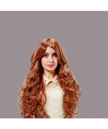 Brown Curly Long Wig for Women - Synthetic & Human Hair Perfect for Cosplay & Parties - Buy Online on GoSupps.com