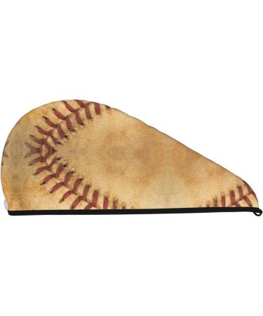 Vintage Baseball Microfiber Hair Towel - Super Absorbent Hair Wrap for Women | Quick Dry Coral Velvet Cap for Long Curly & Thick Hair - Buy Online on GoSupps.com