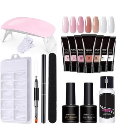 Gel Nail Kit 15ml 7 Colors Gel Extension Nail Kit with UV Lamp Nail File Clip Builder Gel Nail Kit Long-Lasting Gel Polish Starter Kit for Home Salon - Buy Online on GoSupps.com