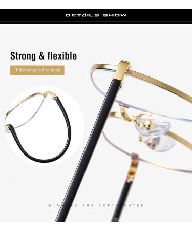 SERONI Metal Toads Blue Light Blocking Glasses | Anti-UV Computer Reading Glasses for Men & Women - Black 51mm - Buy Online on GoSupps.com