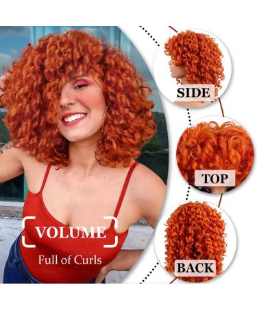Short Loose Curly Wig for Black Women | Synthetic Natural Half Wig in Ginger (Orange) - Buy Online on GoSupps.com