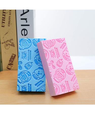Bath Sponge Set for Kids and Adults - Soft Exfoliating Body Scrubber - PVA Dead Skin Remover - 4 Pack in Pink, Blue, Green, Yellow - Buy Online on GoSupps.com