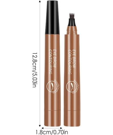 4 Point Eyebrow | Waterproof 4 Fork Tip for Eyebrow | Liquid Brow Long-Lasting Brow Microblading Pencil Eyebrow Makeup Pochy Light Brown - Buy Online on GoSupps.com