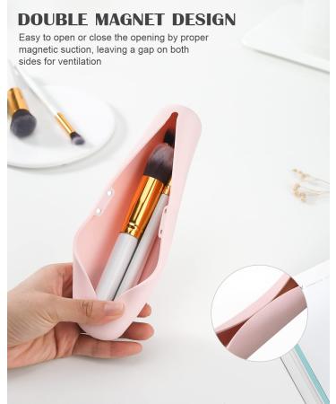 Corneria Large Magnetic Makeup Brush Holder | Portable Organizer & Storage Box for Travel | Slim Soft Makeup Bag in Rosa L - Buy Online on GoSupps.com