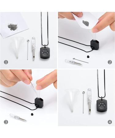 Pet Paw Print Memorial Ash Jewelry - Cremation Urn Necklace for Pet Ashes - Keepsake Pendant with Filling Kit - Black - Buy Online on GoSupps.com