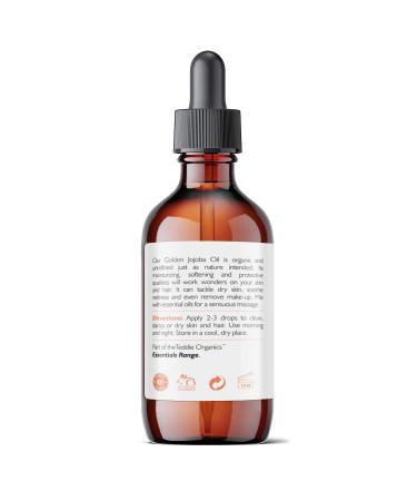 Teddie Organics Golden Jojoba Oil 100% Pure Organic Cold Pressed & Unrefined 4oz - Natural Moisturizer for Face, Hair & Sensitive Skin - Carrier Oil for Essential Oils - Buy Online on GoSupps.com