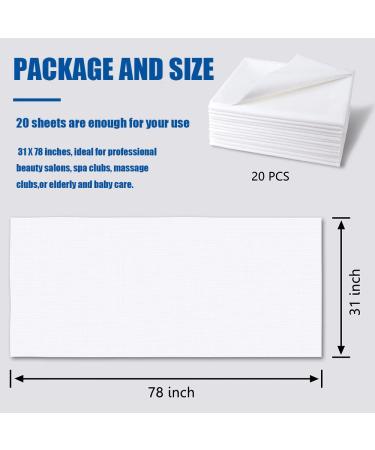Disposable Bed Sheets 31x78 White Non Woven Fabric - Pack of 20 - Ideal for SPA, Tattoo, Massage Tables & Hotels - Buy Online on GoSupps.com
