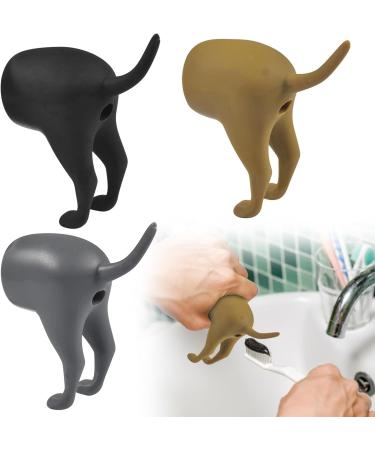 3PCS POOPING DOG DOTO TOPSTE TOPPER Lid for toothpaste for kacking dogs dog-butterfly toothpaste toothpaste dispenser for dog droppings creative toothpaste caps gifts for friends and family