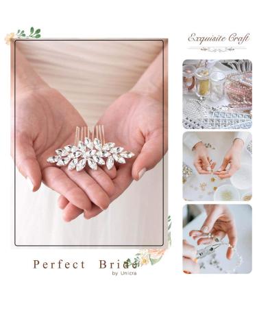 Unicra Crystal Wedding Hair Comb - Bridal Hair Accessories for Brides & Bridesmaids (Silver) - Buy Online on GoSupps.com