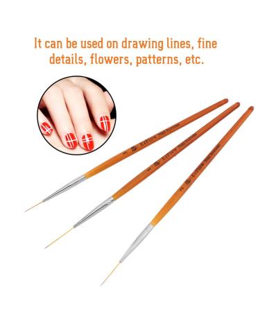 3 Piece Nail Art Brush Set - Beginner Marbling Tools for Smooth Operation | International Shipping - Buy Online on GoSupps.com