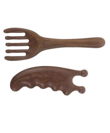 Hemobllo Ensemble De 2 Peignes En Bois De Santal : Masseur Manuel En Bois Pour Cuir Peigne De Massage Guasha Pour Soins Cuir Et Salons De Coiffure