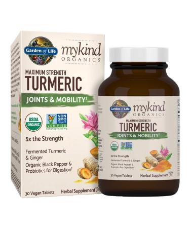 Garden of Life MyKind Organics Maximum Strength Turmeric Joints & Mobility 30 Vegan Tablets