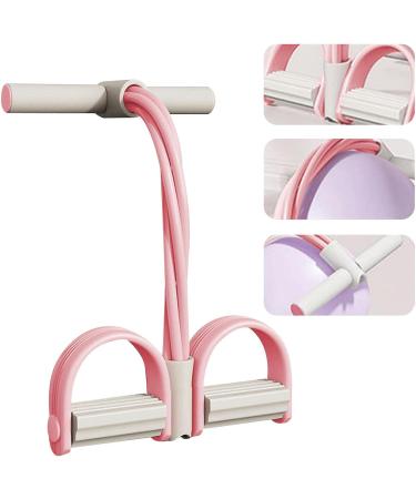 Puller Stretching Trainer | Resistance Bands Pull Up with Handle | Workout Tension Pull Rope Elastic | Arm Sit Up Fitness Band Exercise Gym Equipment Pink 1 - Buy Online on GoSupps.com