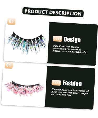 POPETPOP 6 Pairs Sequin False Eyelashes Women Fake Eyelash 3d Fake Lashes Glitter Lashes Sequin Lashes Lash Supplies False Makeup Eyelashes Sequin Diamond Artificial Fiber Girl Miss - Buy Online on GoSupps.com