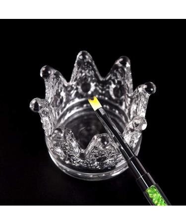 Alexnailart Nail Art Dappen Dish Glass Crystal Cup Crown Pen Holder Mini Nail Art Acrylic Liquid Powder Dappen Dish Manicure Tool for Home Salons - Buy Online on GoSupps.com