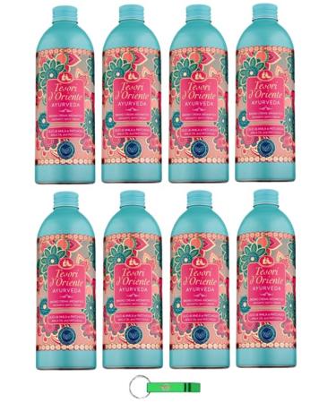 Tesori d'Oriente Bagno Lot de 8 cr mes ayurv diques moussantes l'amla et au patchouli nettoie en douceur la peau et donne brillance et souplesse 500 ml + porte-cl s Beni Culinari gratuit