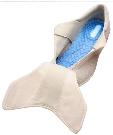 Adjustable Diabetic Shoes for Men - Lightweight Slippers with Air Cushion and Breathable Mesh - Beige, Size 11 - Buy Online on GoSupps.com