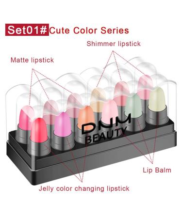 12Pcs Capsule Pills Lipstick Set for Women - 3 Changing Color Jelly, 3 Flavor Lip Balm, 3 Matte, 3 Metallic - 12 Count - Buy Online on GoSupps.com