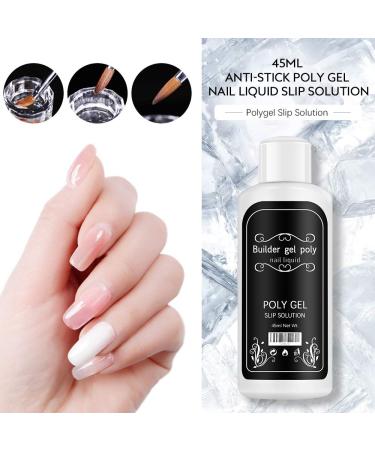 Freeorr Nail Extension Gel Solution - 2 Pieces Poly-Gel Slip Solution 45ml Beige DIY Nail Builder with 2 Brushes - Buy Online on GoSupps.com
