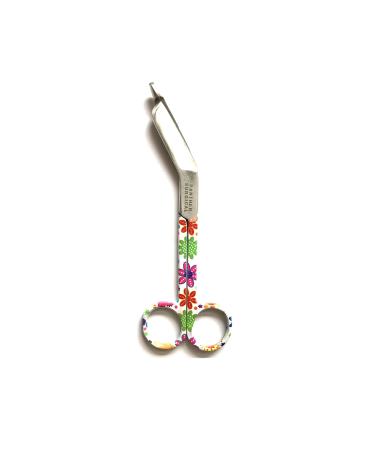 Panther Surgical Stainless Steel 5.5 inch Lister Bandage Scissors Multi Colored First Aid Utility First Aid Bandage Scissors (Multi Flower Pattern)