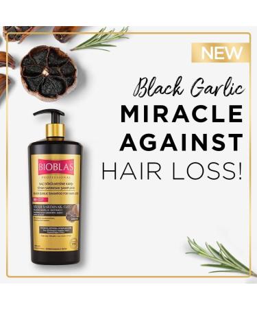  BIOBLAS Bioblas Pack of 2 Black Garlic Shampoos 1000 ml Anti-hair loss for men and women odorless dermatologically tested (2 x 1000 ml) - Buy Online on GoSupps.com