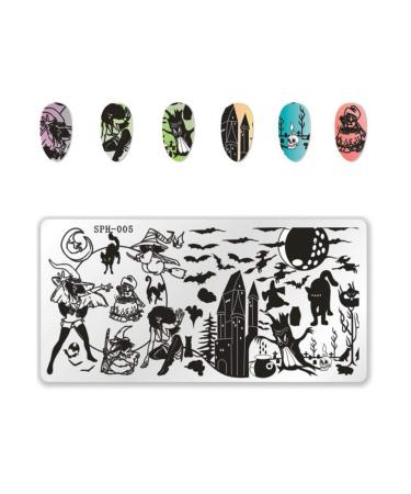 FRCOLOR 4Pcs Nail Stamping Plate Set - Halloween & Christmas Nail Art Templates Scrapers & Stamps for DIY Nail Art - Buy Online on GoSupps.com