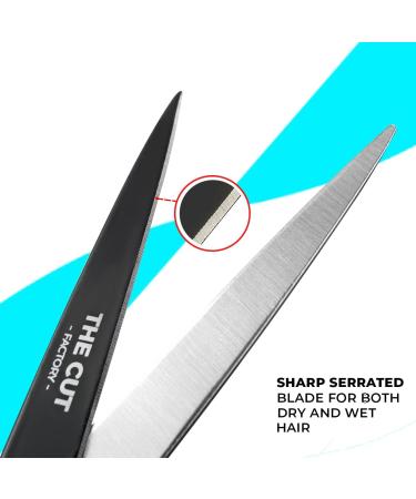 The Cut Factory Barber Hair Scissors 6.5 Inches - Professional Stainless Steel Hair Cutting Scissors with Razor Edge Blades for Salon & Personal Use (Black) - Buy Online on GoSupps.com