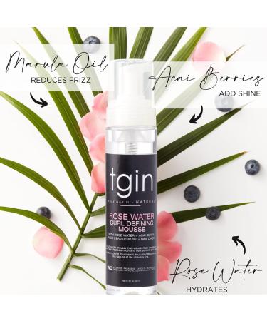 tgin Rose Water Defining Mousse 8oz - Natural Hair Styling for Curls, Waves, Low Porosity & Fine Hair - Buy Online on GoSupps.com