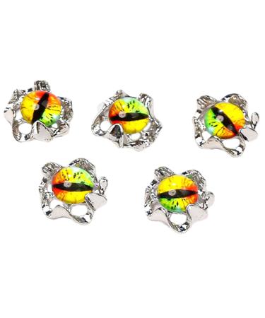 FEIlei 5pcs Halloween Nail Charms 3D Nail Art Decorations for DIY Jewelry Manicure Accessories