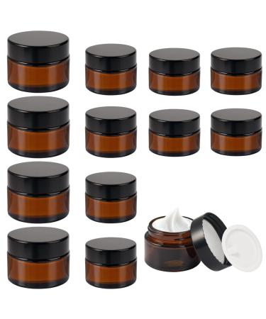 12 pieces amber glass empty can cremed box 15ml/20ml/30ml ointment puts cosmetic glass creams for filling cosmetic glass brown las mini jar for lotion cream mini candles cosmetics