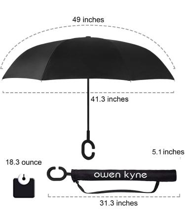 owen kyne Windproof Double Layer Folding Inverted Umbrella  Self Stand Upside-down Rain Protection Car Reverse Umbrellas with C-shaped Handle Wisteria Tree - Buy Online on GoSupps.com