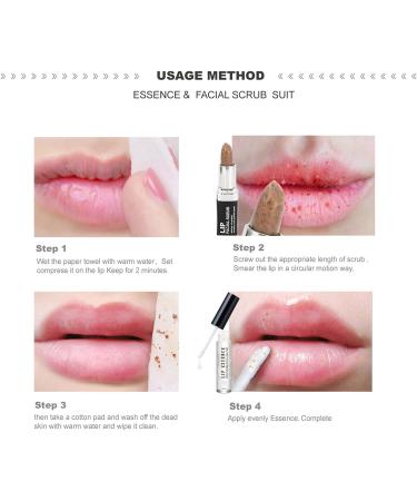 Lip Scrub Exfoliator & Moisturizing Serum Kit - Hydrating Lip Care Set for Repair and Gloss - Buy Online on GoSupps.com