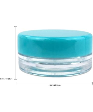 150 Clear 3G/3ML Round Jars with Teal Blue Lids Perfect for Scrubs Oils Creams & More | BPA Free | International Shipping Available - Buy Online on GoSupps.com
