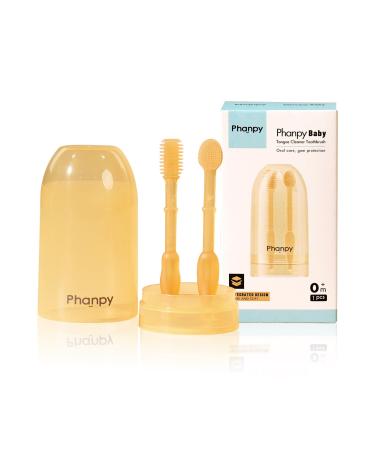 Phanpy Baby Toothbrush Silicone Baby Tongue Cleaner Newborn Infant Toothbrush 0-6 Months and 6 to 12 Months Baby First Toothbrush Oral Cleaner Baby Mouth Cleaner