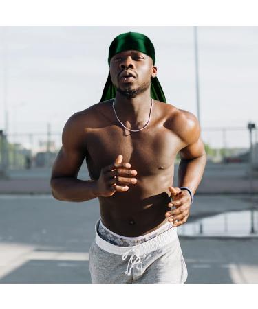 Silky Durag Headwraps Set with Long Tail + Satin Wave Cap for Men - 5 Pcs Bundle - Buy Online on GoSupps.com