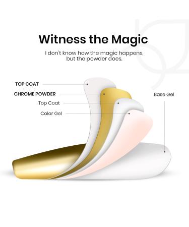 Beetles Metallic Chrome Nail Powder - 4 Colors Gold Champagne Brown - Mirror Effect Manicure Decoration - 0.5g Jar - Perfect Holiday Gift for Women & Girls - Buy Online on GoSupps.com