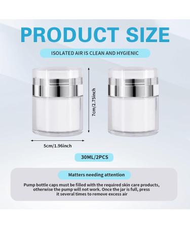 2Pcs 30ml Airless Pump Cream Jar Travel Bottles for Lotions & Makeup - Buy Online on GoSupps.com