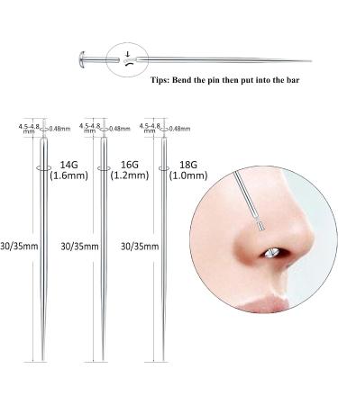 Aumeo G23 Titanium Threadless Piercing Taper Set - 14G 16G 18G Insertion Pins for Body Piercing Stretching - 2PCS - Buy Online on GoSupps.com