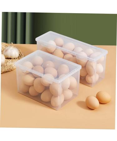 Mikinona 2pcs Box Egg Storage Box Plastic Trays for Food Refrigerator Egg Holder Fruit Vegetable re-usable - Buy Online on GoSupps.com