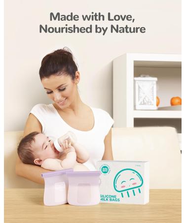 Jelly Ruru Breast Milk Bags - 7 Pack 250ml Silicone Storage Containers - LFGB Certified & Outlet-Safe - Ideal for Breastfeeding & Baby Food - Purple - Buy Online on GoSupps.com