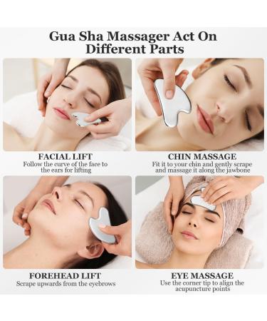 Uraqt Gua Sha Stainless Steel Tool - Facial Massage & Scraping for Face Eyes Neck & Body - Buy Online on GoSupps.com
